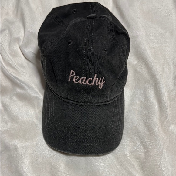 Brandy Melville Other - Brandy Melville Black Cap with Pink Embroidery